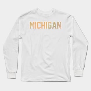 Michigan Pastel Tie Dye Jersey Letter Long Sleeve T-Shirt